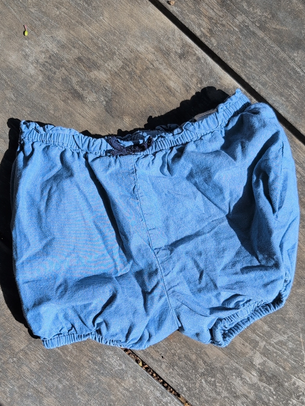 H&M Light Blue Elastic Waist Cotton Shorts